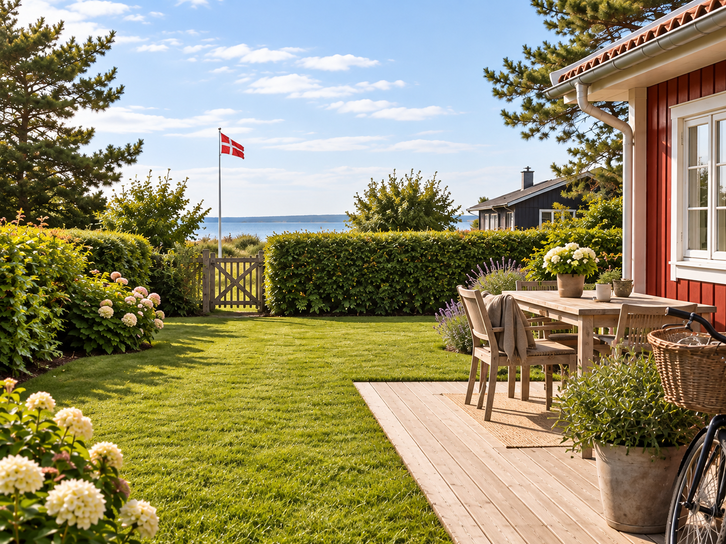 Well-maintained Danish coastal garden